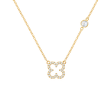 0.25 CT Round Emerald Lab Made Diamond-June Birthstone Floral Necklace 1