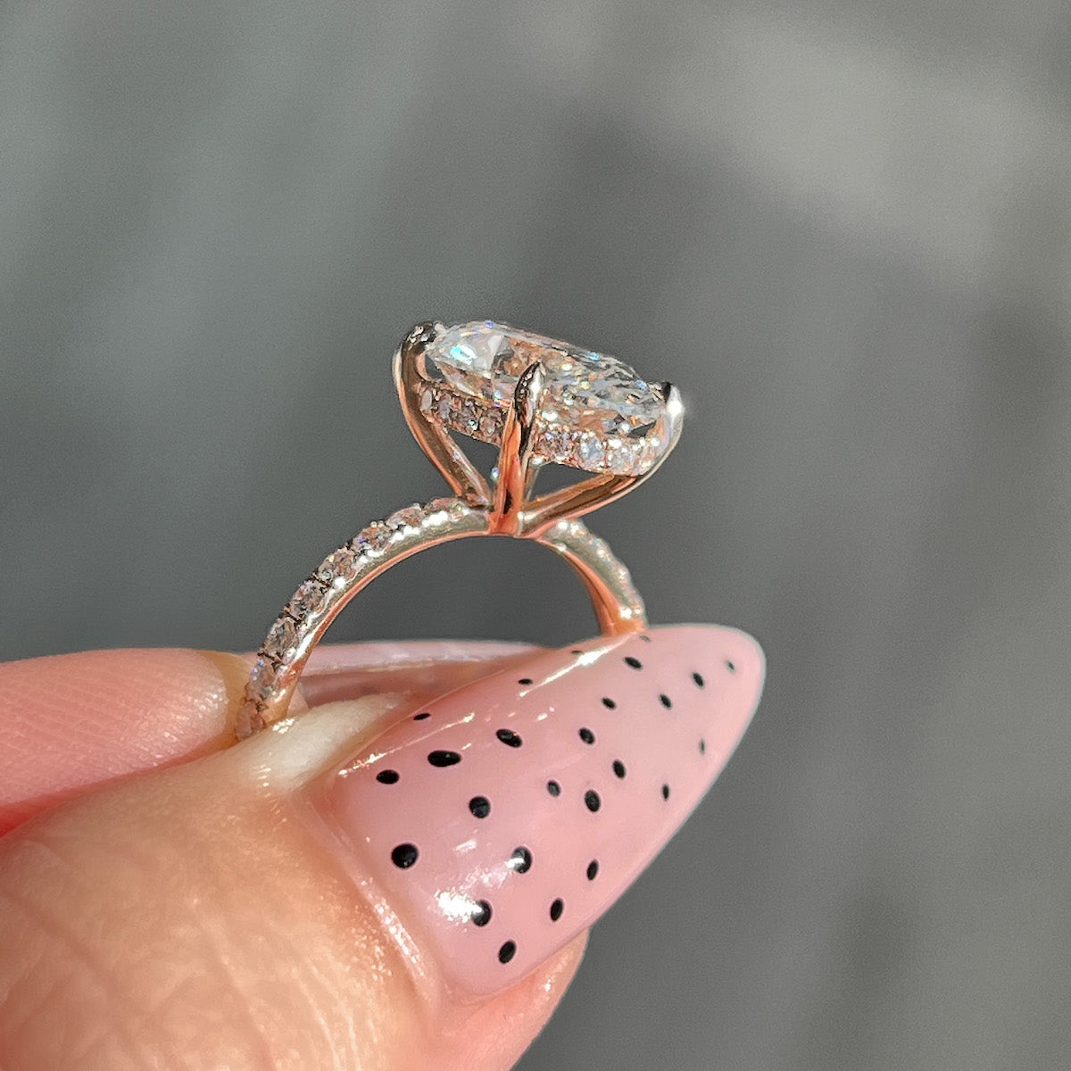 Stunning 3.50 CT Oval Moissanite Engagement Ring with Hidden Halo & Pave Design 2