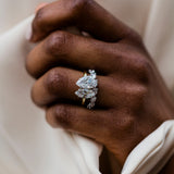 Pear & Marquise Cut Two Stone Style Cubic Zirconia in 925 Sterling Silver Ring 2