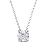 Round Cut Cubic Zirconia in 925 Sterling Silver Necklace 1