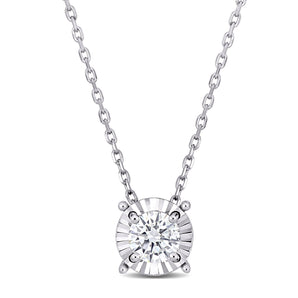 Round Cut Cubic Zirconia in 925 Sterling Silver Necklace