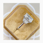Stunning 4.0 CT Radiant Moissanite Engagement Ring with Three Stone Design 4