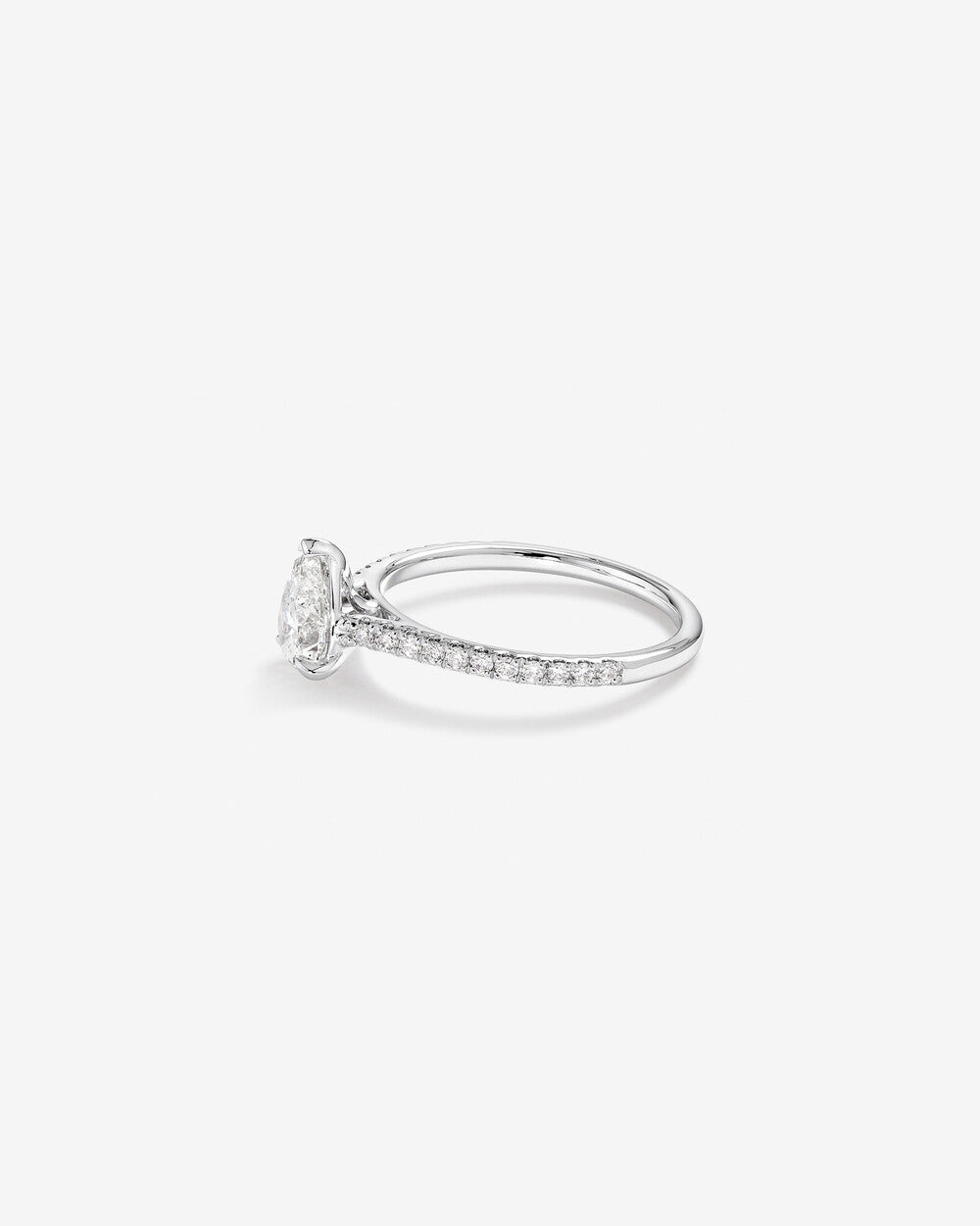 Stunning 1.20 CT Pear Moissanite Engagement Ring in Pave Designs 4