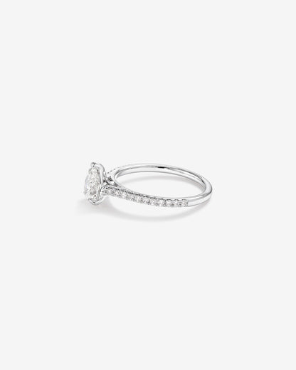 Stunning 1.20 CT Pear Moissanite Engagement Ring in Pave Designs 4