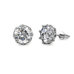 Round Cut Cubic Zirconia in 925 Sterling Silver Earrings 4