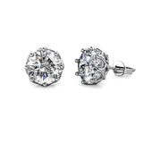 Round Cut Cubic Zirconia in 925 Sterling Silver Earrings 4