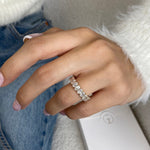 Stunning 4.06 CT Oval Moissanite Stones Full Eternity Wedding Bands 6