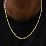 Polished Finish Rope Chain Silver Necklace For Him 2