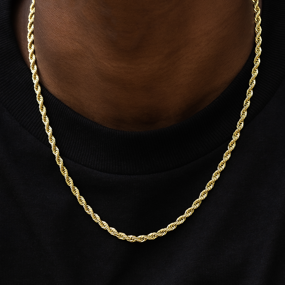 Polished Finish Rope Chain Silver Necklace For Him 2