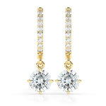 2.0 TCW Round Cut Moissanite Hoops Earrings in Gold 1