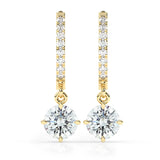 2.0 TCW Round Cut Moissanite Hoops Earrings in Gold 1