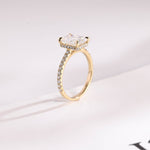 Stunning 1.0 - 2.0 CT Radiant Moissanite Engagement Ring with Pave & Hidden Halo Design 5