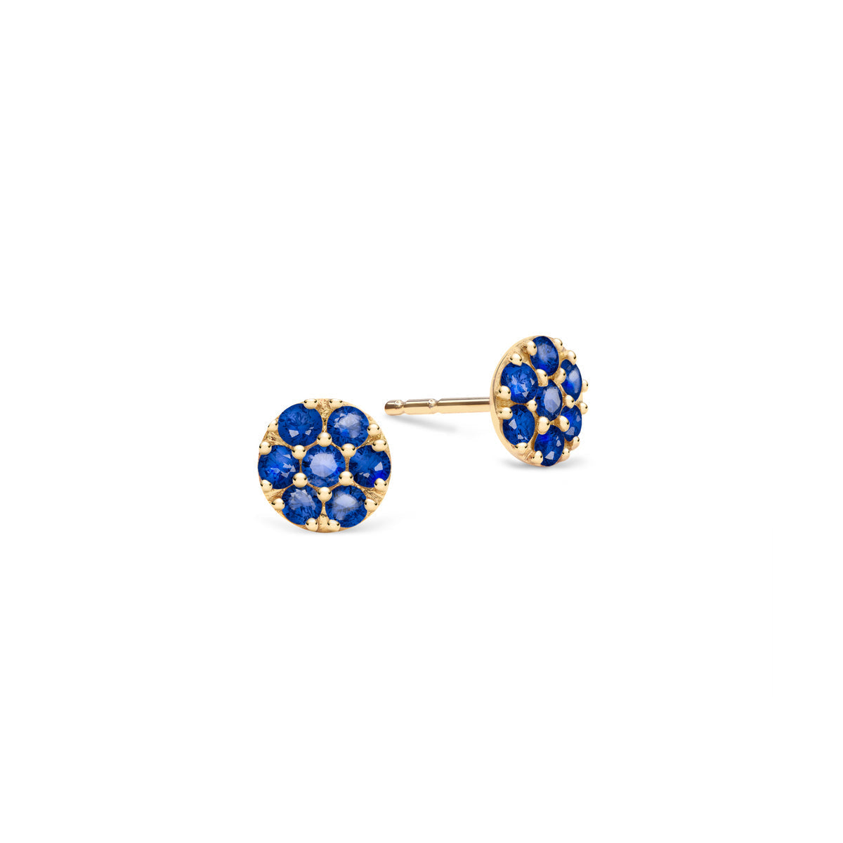 0.21 TCW Round Sapphire Lab Made Diamond- September Birthstone Studs 1