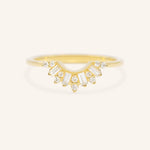 Stunning 0.2 TCW Round & Baguette Moissanite Stones Curved Wedding Bands 1