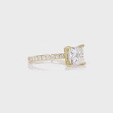 Stunning 2.0 CT Princess Moissanite Engagement Ring with Hidden Halo & Pave Design 4
