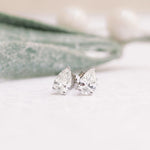 1.50 TCW Pear Shape Moissanite Stud Earrings in Gold 2