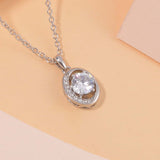 Round Cut Cubic Zirconia in 925 Sterling Silver Necklace 2