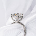 Stunning 4.0 CT Oval Cut Moissanite Engagement Ring with Hidden Halo & Pave Design 6