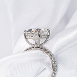 Stunning 4.0 CT Oval Cut Moissanite Engagement Ring with Hidden Halo & Pave Design 6
