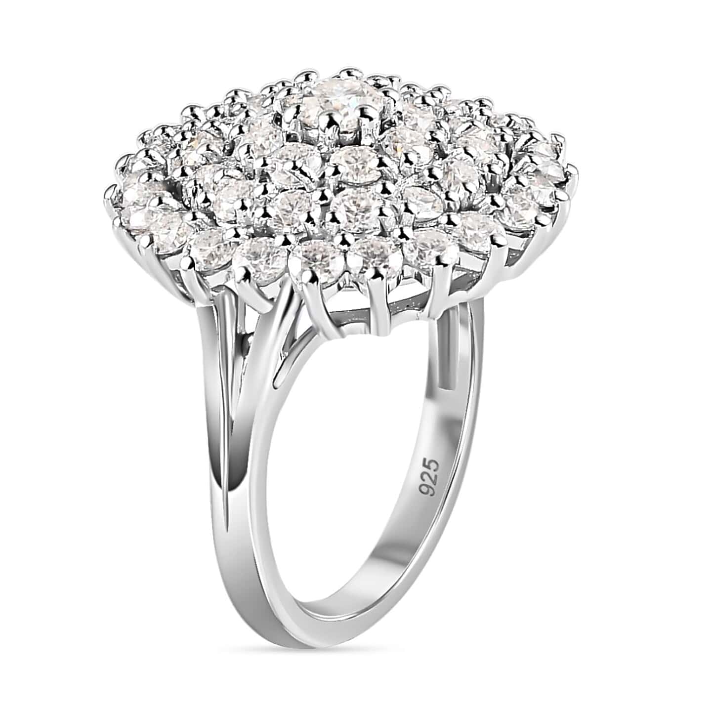 Round Cut Halo Style Cubic Zirconia in 925 Sterling Silver Ring 5