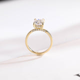 Stunning 1.5 - 2.5 CT Radiant Moissanite Engagement Ring with Pave & Hidden Halo Design 7