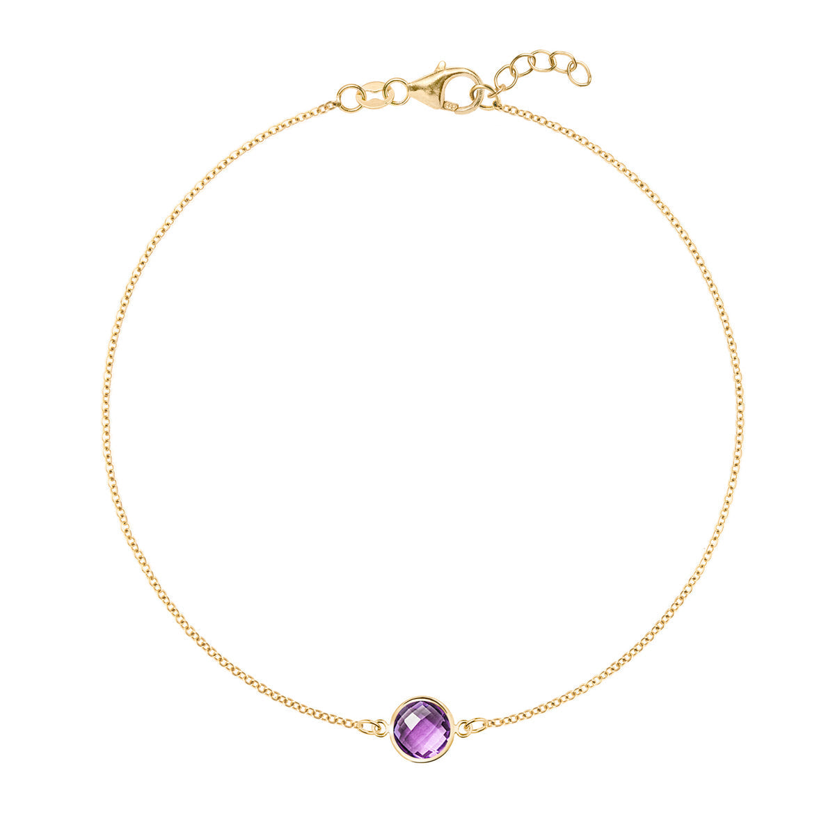 0.38 TCW Round Amethyst Lab Made Diamond- February Birthstone Bracelets 1