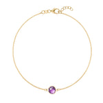 0.38 TCW Round Amethyst Lab Made Diamond- February Birthstone Bracelets 1