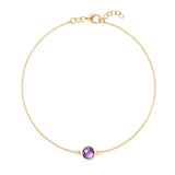 0.38 TCW Round Amethyst Lab Made Diamond- February Birthstone Bracelets 1