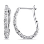 Round Cut Cubic Zirconia in 925 Sterling Silver Earrings 1