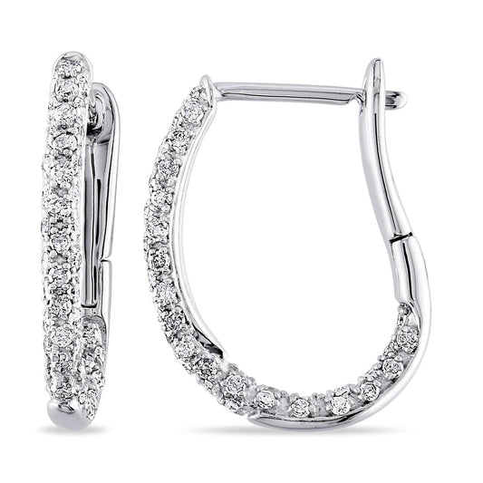 Round Cut Cubic Zirconia in 925 Sterling Silver Earrings 1