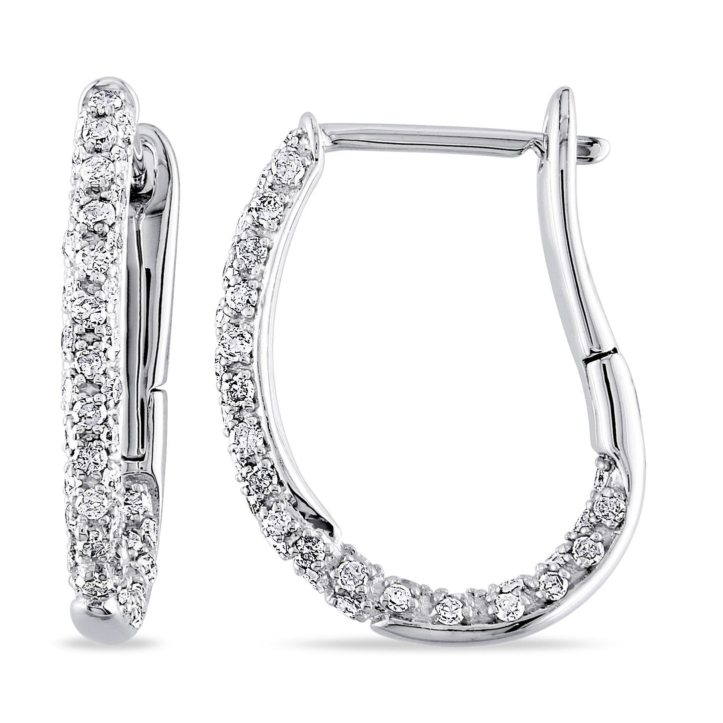 Round Cut Cubic Zirconia in 925 Sterling Silver Earrings 4