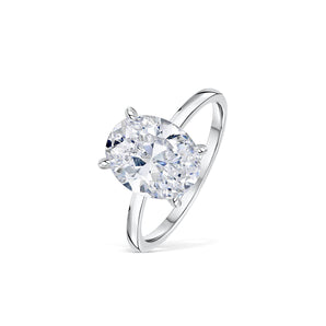 Stunning 3.0 CT Oval Moissanite Engagement Ring with Hidden Halo Design