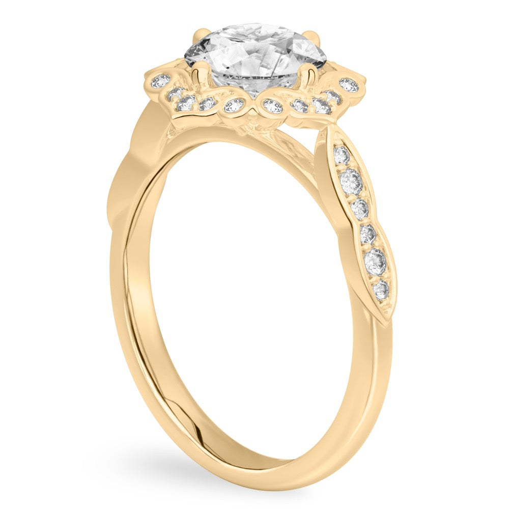 Stunning 0.50-1.50 CT Round Moissanite Engagement Ring With Vintage Halo & Pave Design 3
