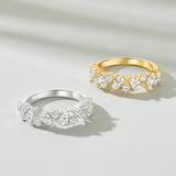 Stunning 0.4 TCW Round and Pear Moissanite Stones Half Eternity Wedding Band 4