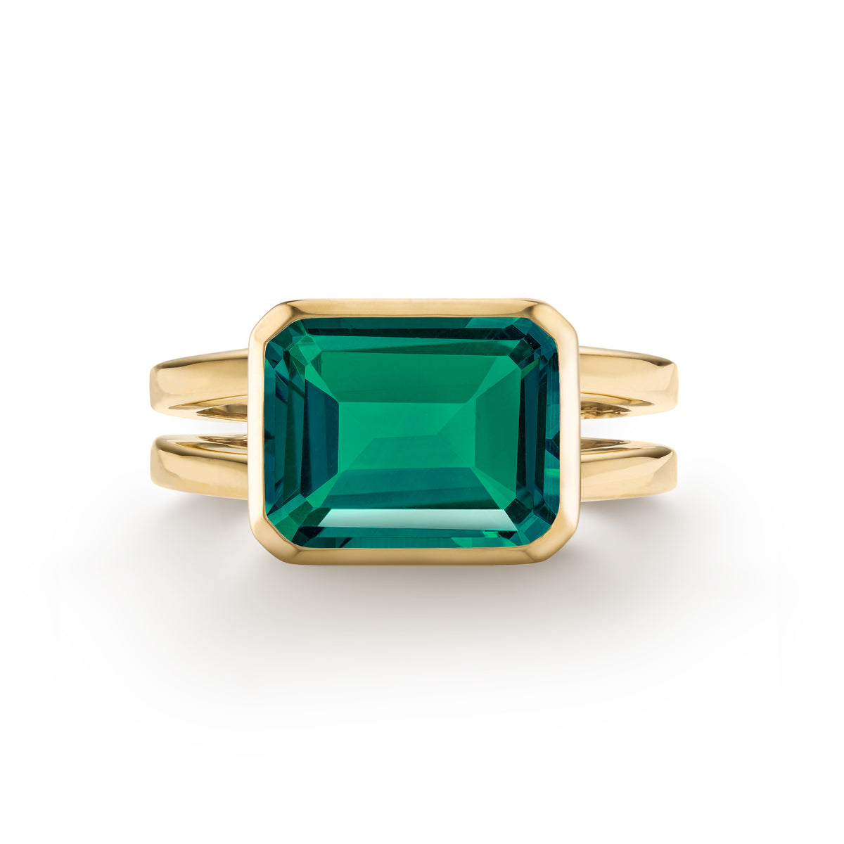 4 CT Emerald Emerald Lab Made Diamond-May Birthstone Engagement Ring 1