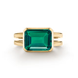 4 CT Emerald Emerald Lab Made Diamond-May Birthstone Engagement Ring 1