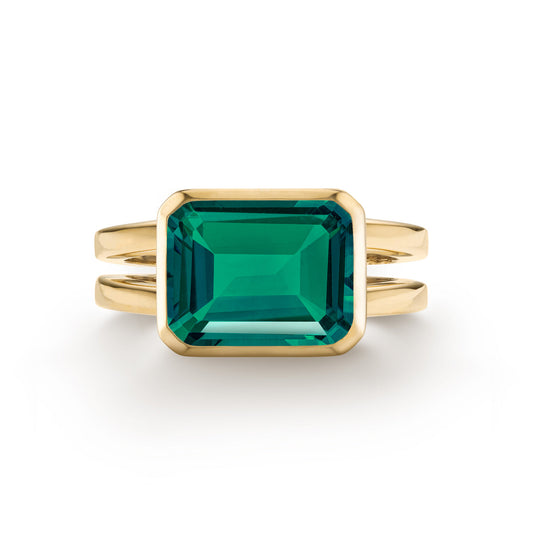 4 CT Emerald Emerald Lab Made Diamond-May Birthstone Engagement Ring 1
