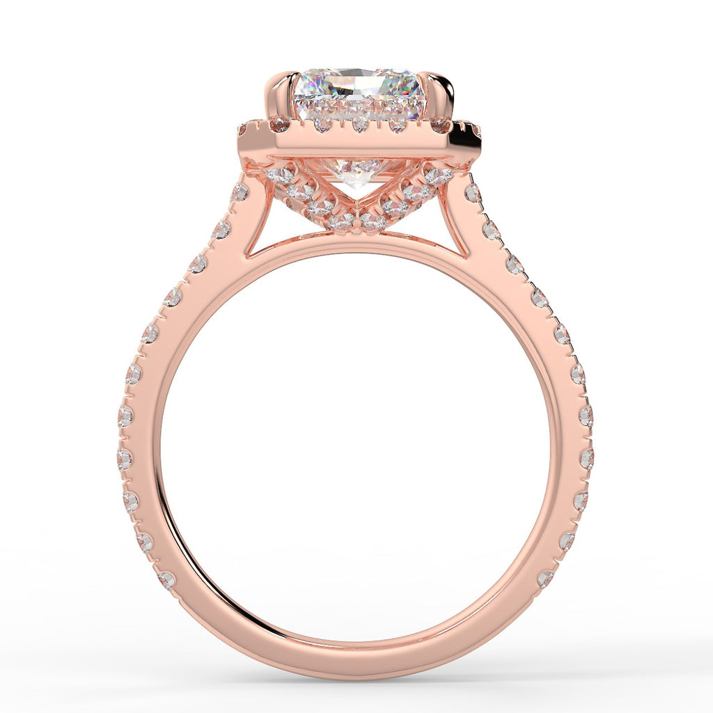 Stunning 2.45 CT Radiant Moissanite Engagement Ring with Halo & Pave Design 9