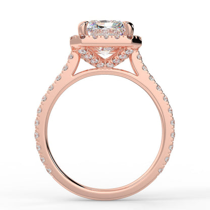Stunning 2.45 CT Radiant Moissanite Engagement Ring with Halo & Pave Design 9