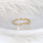 Stunning 0.07 TCW Round Moissanite Stones Leaf Nesting Metal Wedding Bands 2