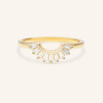 Stunning 0.2 TCW Baguette Moissanite Stones Curved Wedding Bands 1