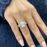Stunning 2.0 CT Emerald Cut Moissanite Engagement Ring with Pave Design 3