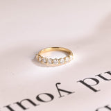 Stunning 0.3 TCW Round Moissanite Stones Half Eternity Wedding Band 1