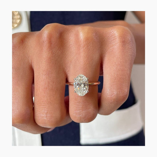 Stunning 2.5 CT Oval Moissanite Engagement Ring in Hidden Halo Design 1