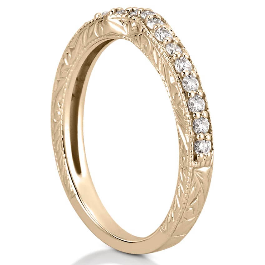 Stunning 0.30 CT Round Moissanite Stones Vintage Wedding Band 2