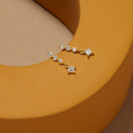 1.0 TCW Round & Princess Cut Moissanite Dangle Earrings in Gold 11