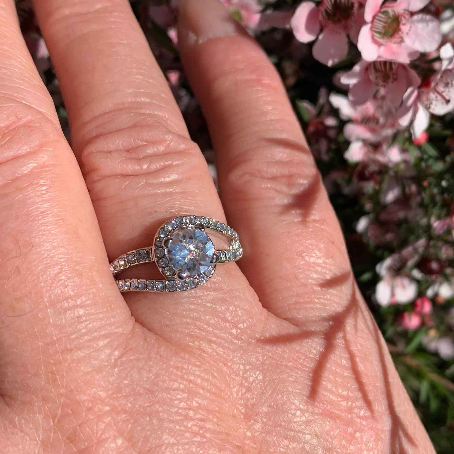 Round Cut Pave & Split Shank Style Cubic Zirconia in 925 Sterling Silver Ring 5
