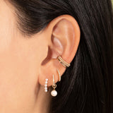 1.0 TCW Round Cut Moissanite Cuff Earrings in Gold 8