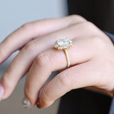 Stunning 1.5 - 2.5 CT Radiant Moissanite Engagement Ring with Pave & Halo Design 4
