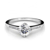 Round Cut channel Setting Cubic Zirconia in 925 Sterling Silver Ring 1
